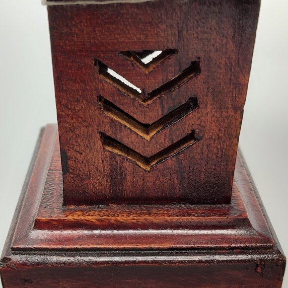 My Mela Mela Artisans Set of 3 Pillar Candle Holder Dark Wood Handmade Column - Picture 5 of 16